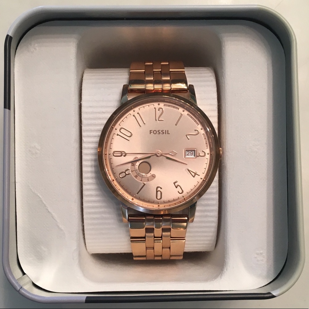 Rose Gold Fossil Watch
