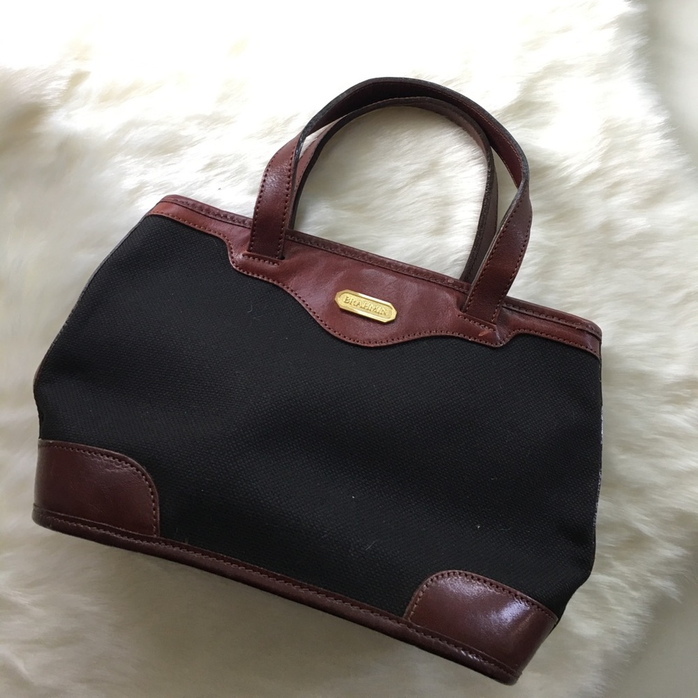 Brahmin Canvas and Leather Tiny Handbag