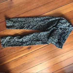 Forever 21 skinny jeans in black and gold brocade