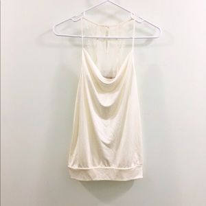 Express light cream silk top
