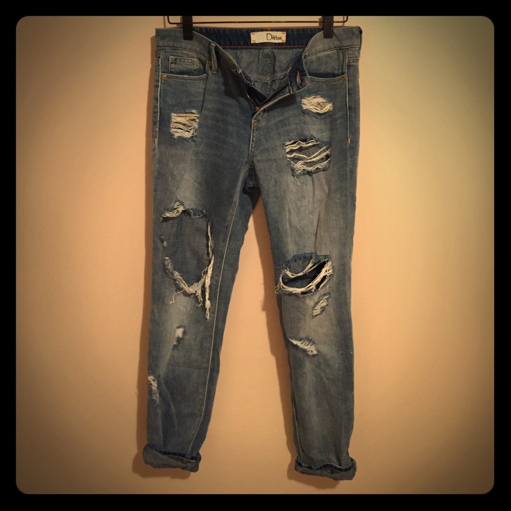 Dittos EXTREME DESTROYED Boyfriend Jean Size 24