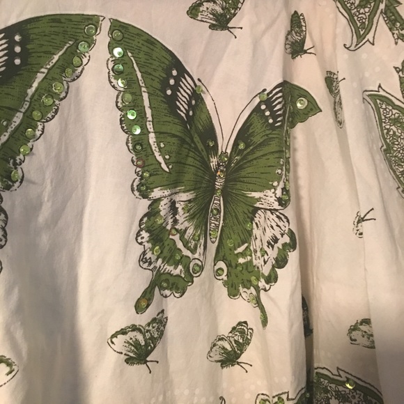 Butterfly Print Flare Midi Skirt - Picture 2 of 4