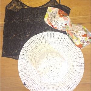 Hurley Off-White Wide Brim Floppy Hat