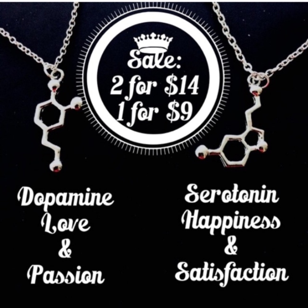 🆕2 for $14 Dopamine & Serotonin silver necklaces
