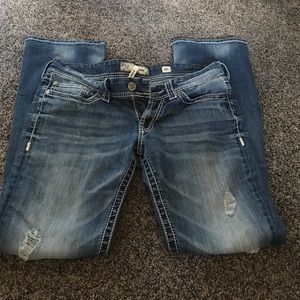 Distressed BKE denim Sabrina jeans