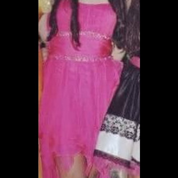 Pink Cache High Low Strapless Pink Dress Size: 4 - Picture 1 of 2