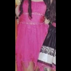 Pink Cache High Low Strapless Pink Dress Size: 4
