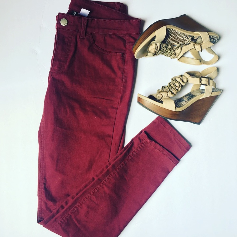 H&M Maroon Skinny Jeans