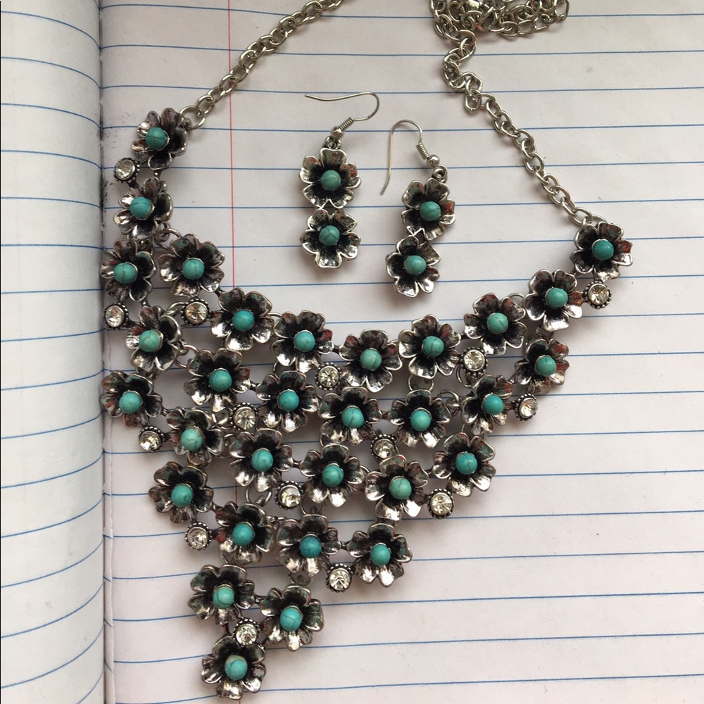 Necklace and earrings