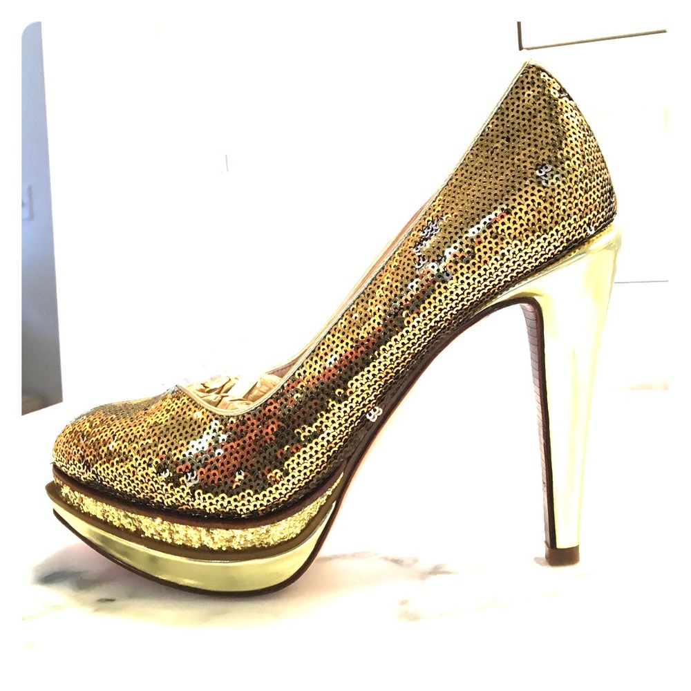 Brand new Cole Haan Nike Air gold sequin heels