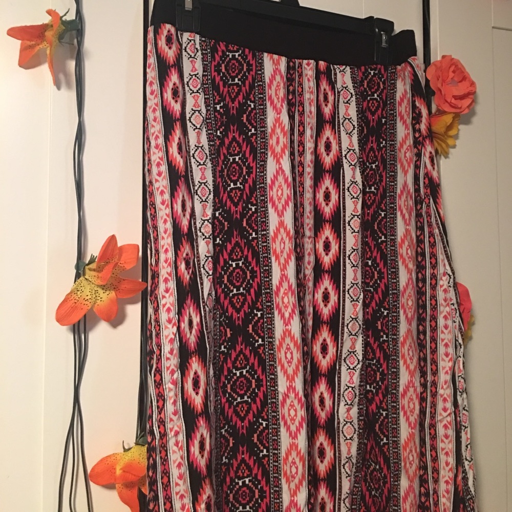 Aztec Print Maxi Skirt