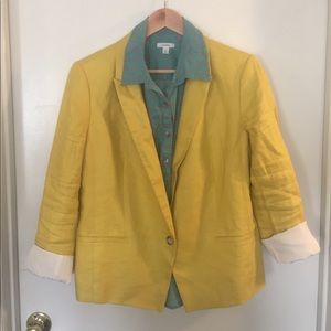 Mustard linen blazer