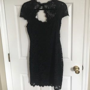 Black lace dress - fitted
