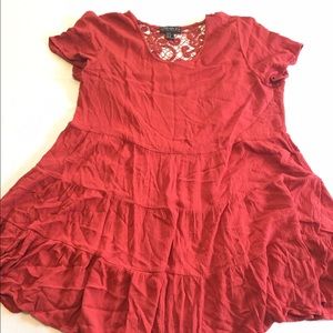 LOWEST PRICE! Forever 21+ perf tiered peplum tunic