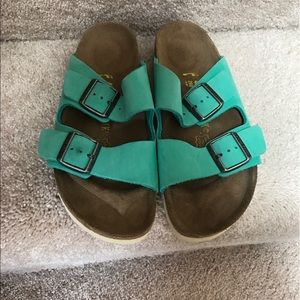 Turquoise Birkenstocks
