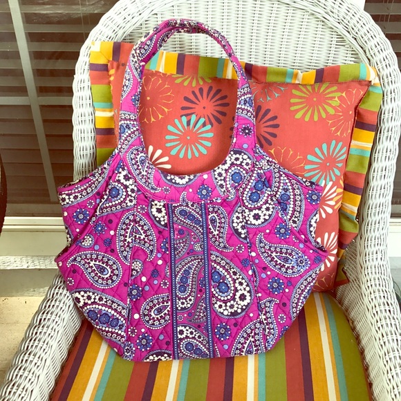 Vera Bradley Handbags - Vera Bradley Purse Paisley Blue and Magenta