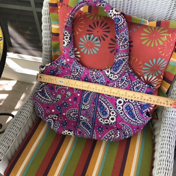 Vera Bradley Purse Paisley Blue and Magenta - Picture 4 of 5