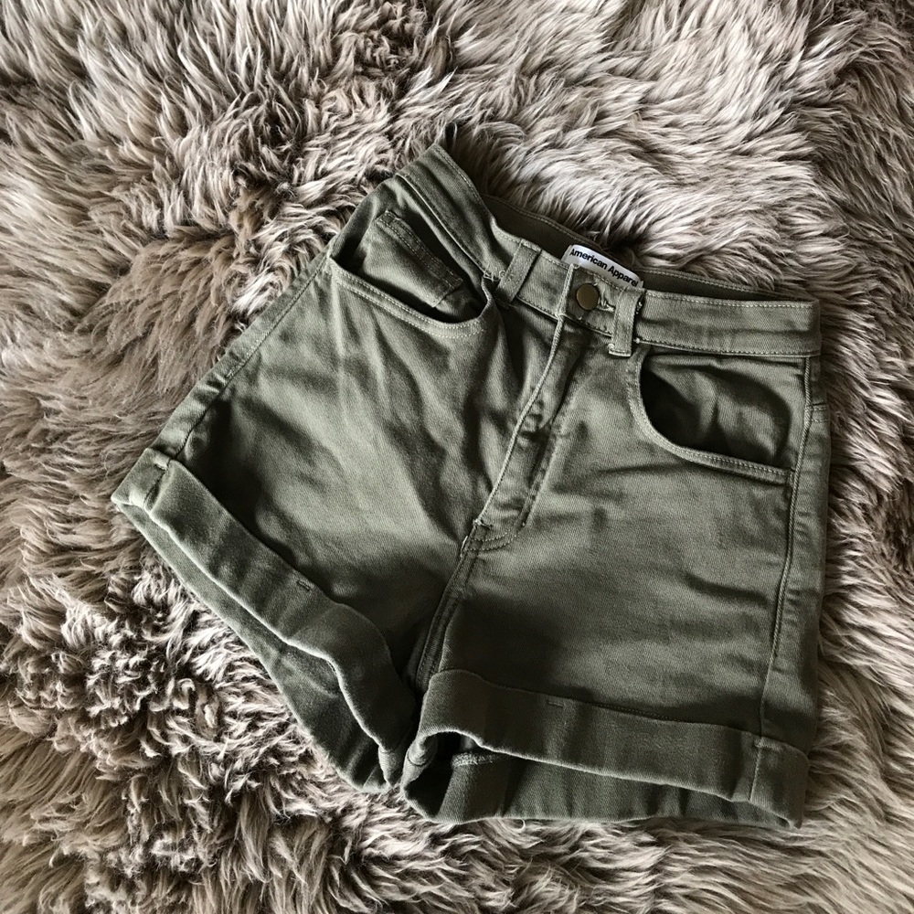 Olive high waisted jean shorts
