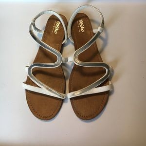 Silver and white sandals!