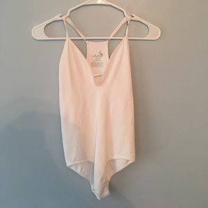 White Free People Stretchy Body Suit