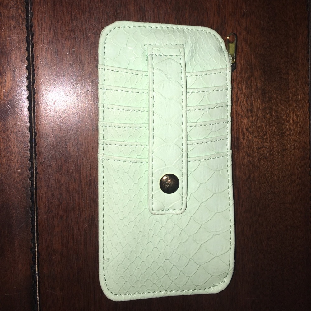 Mint green mini wallet