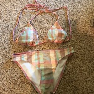 Plaid two piece swimming suit - bikini
