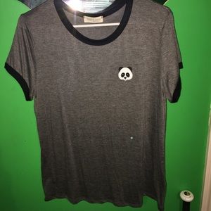 Grey and black panda shirt