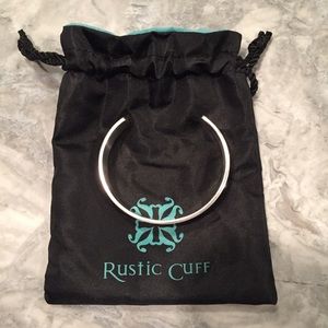 "Live with intention" silver rustic cuff