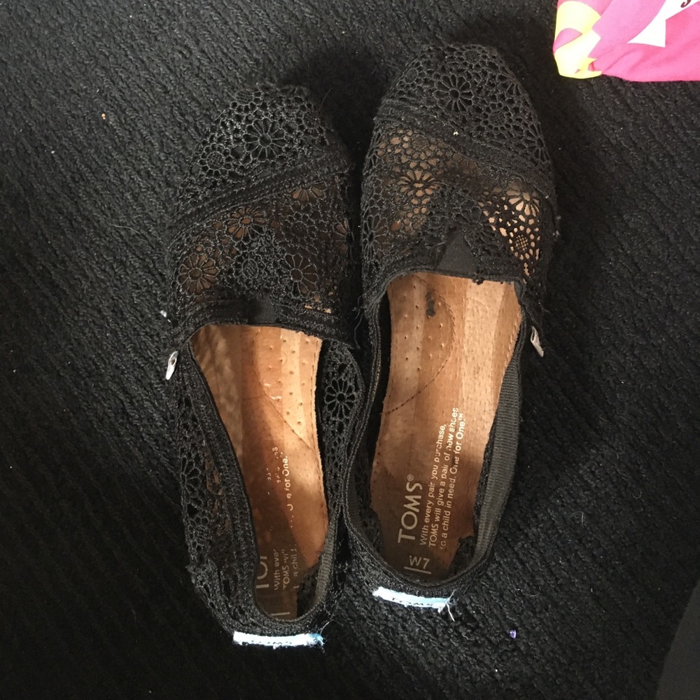Black Floral Toms