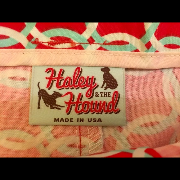 NWOT aqua, red & white rings Shorts-Size 8 - Picture 2 of 4