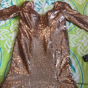 CUSTOM MADE Gold sequin dress