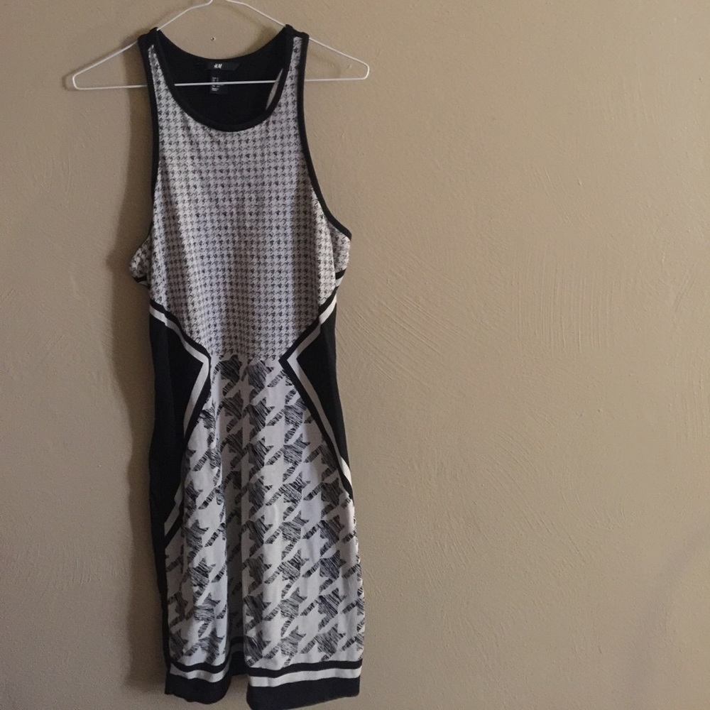 H&M black and white dress