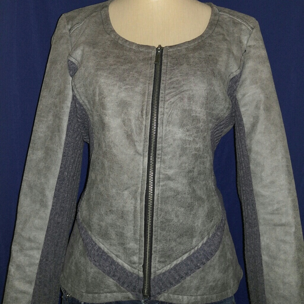 Gray vegan moto jacket