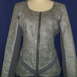 Gray vegan moto jacket
