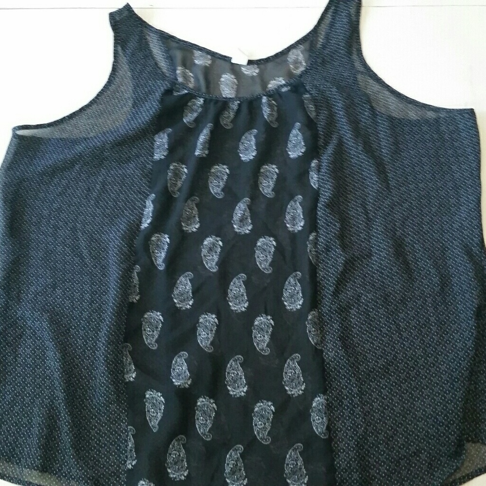 Sheer Old Navy paisley tank top