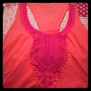 Faded glory orange tank pink detail 2xl