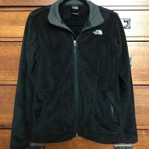 Black Fuzzy North Face Jacket