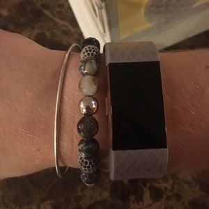 Silver, Natural Beaded Bracelet