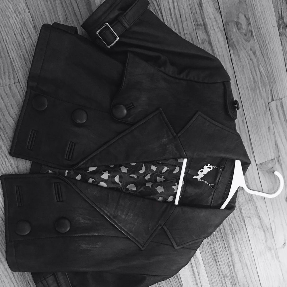 cropped 100% leather jacket