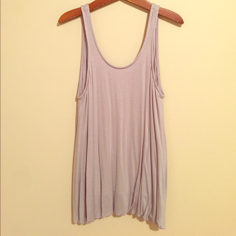 Project Social NWT Grey Balloon Deep V Back Tank