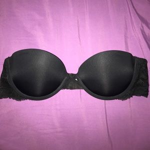 Aerie black lace strapless bra