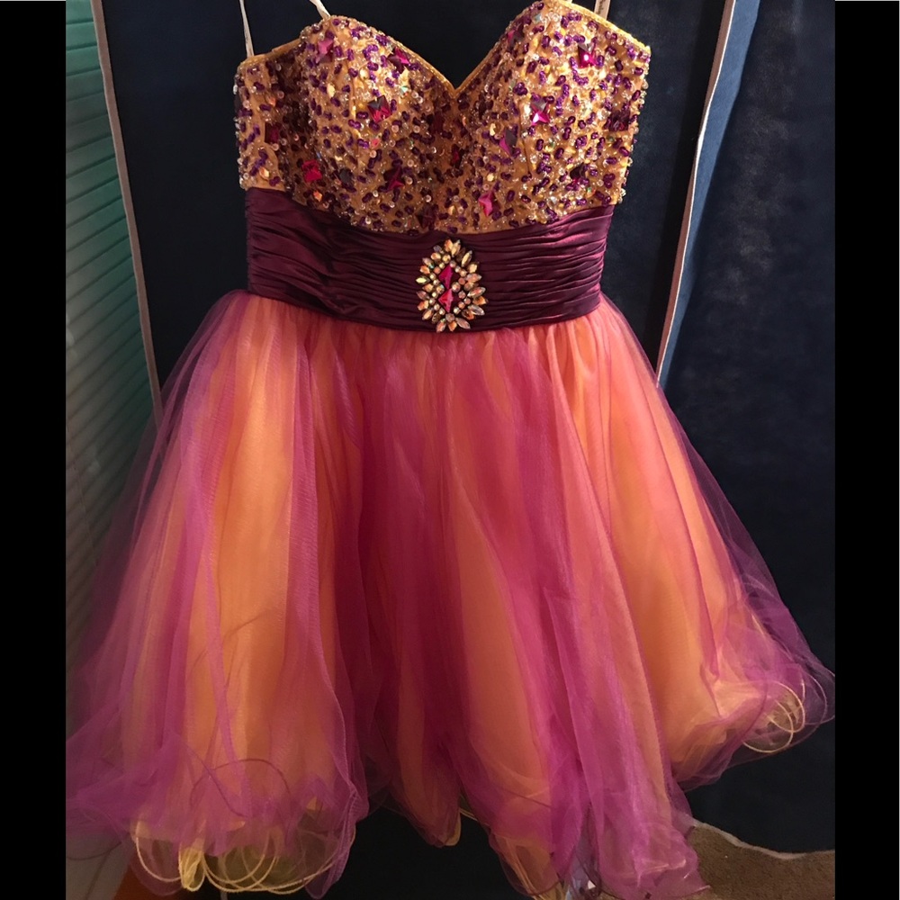 Purple and Gold cocktail Dress
