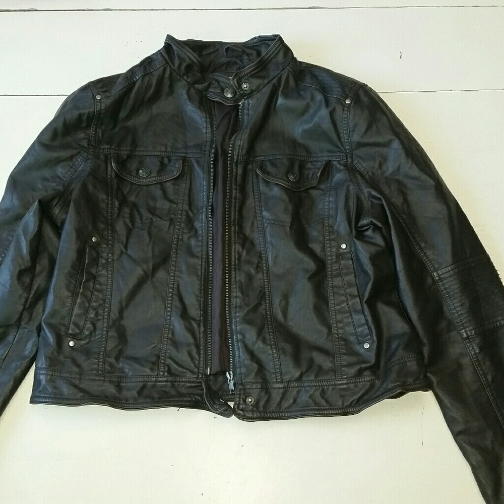 Dark brown faux leather jacket