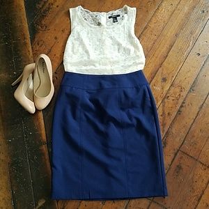 Worthington Navy Pencil Skirt