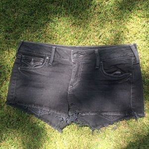 Black True Religion Joey Cut Off Shorts