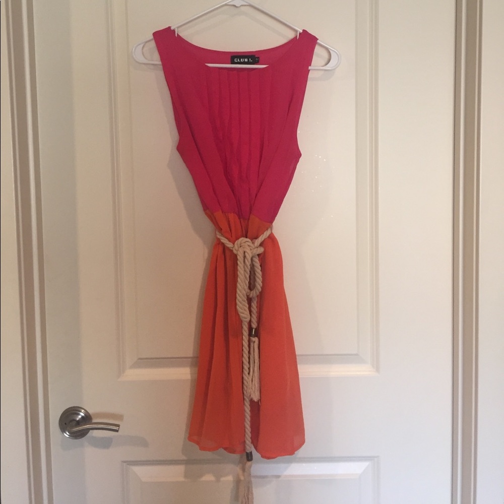 Sun dress with rope belt