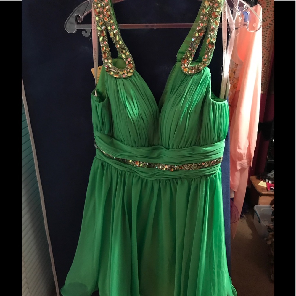 Green cocktail dress