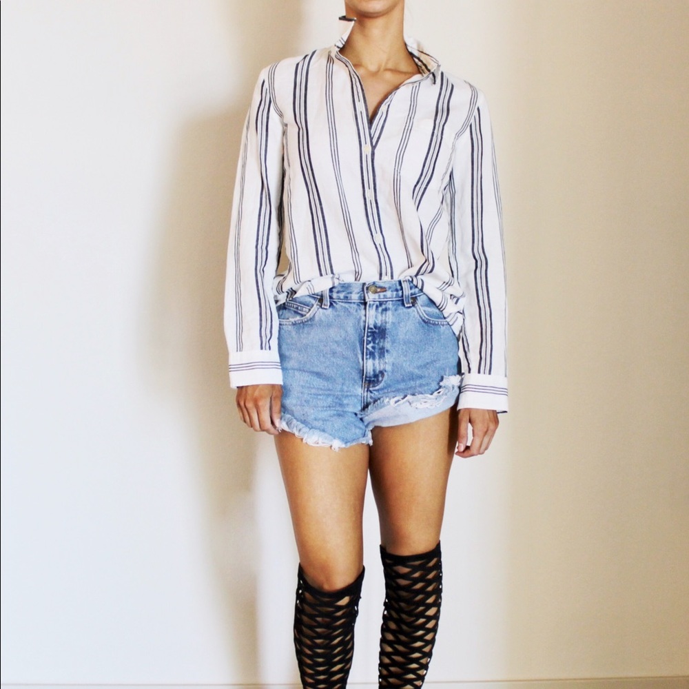 Striped Banana Republic Button Up Shirt