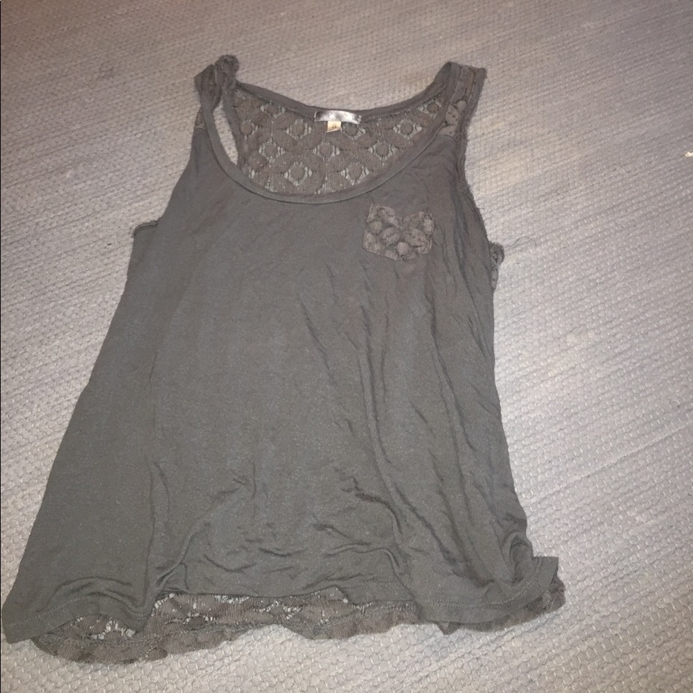 Gray tank top with lace size: S