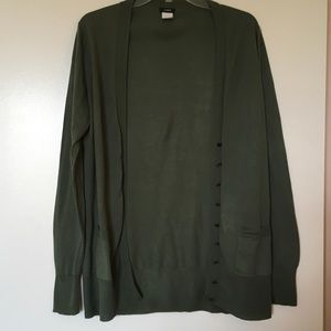 Cotton J. Crew Cardigan Green Size L